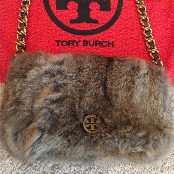 Tory Burch Genuine Rabbit Fur Crossbody Bag - Picture 2 of 7